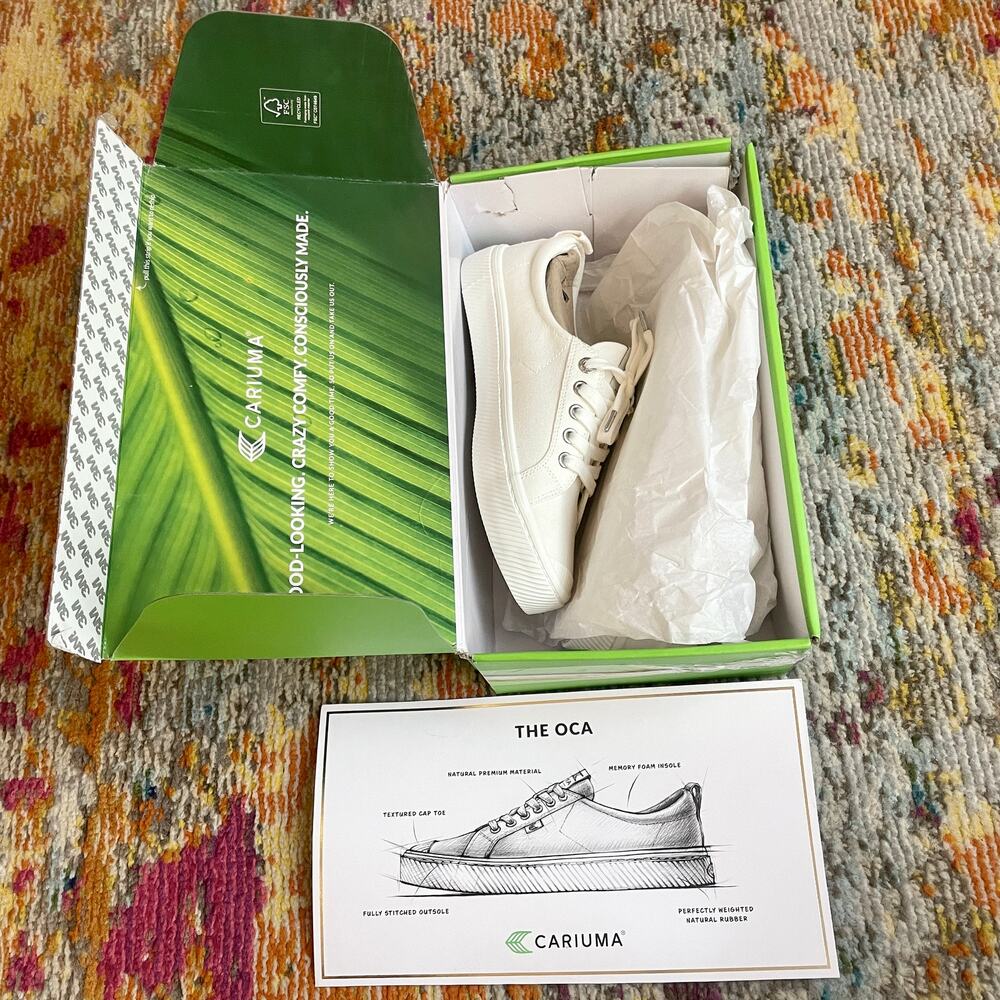 NEW NIB Cariuma Off-White Canvas Low Top Sneakers Shoes sz 8 Organic Cotton - Picture 3 of 16